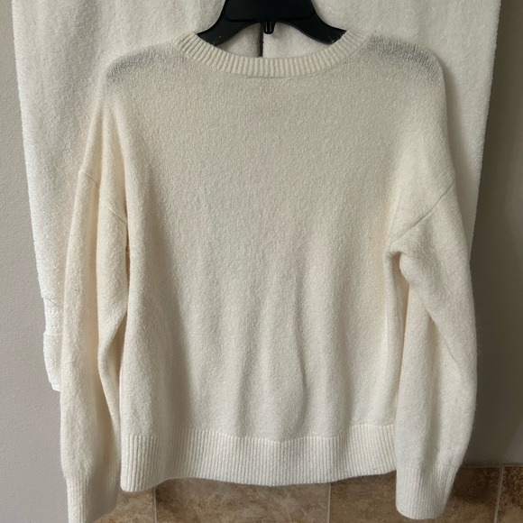 Loft Outlet Sequin Heart Sweater. Size M. Worn once. - Picture 2 of 4